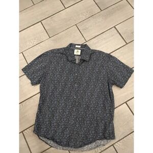 Kennington California The Estate Shirt  XL Blue Floral Short Sleeve Button Up